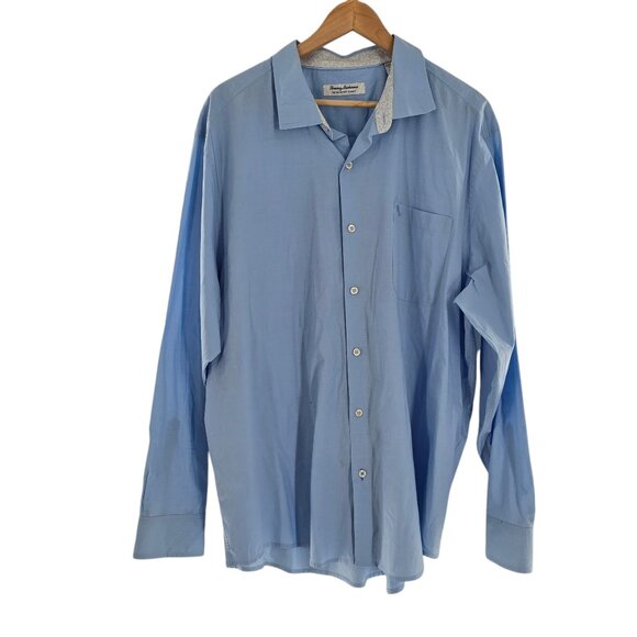 Tommy Bahama Newport Coast Shirt Men's XXL Button Down Blue Pima Cotton Blend LS - Picture 1 of 8